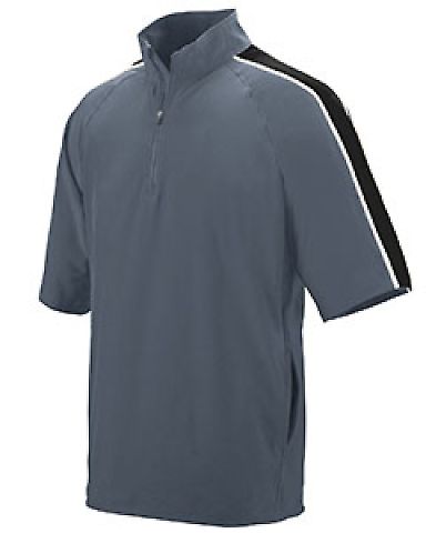 Augusta Sportswear 3788 Quantum Short Sleeve Top in Graphite/ black/ white front view