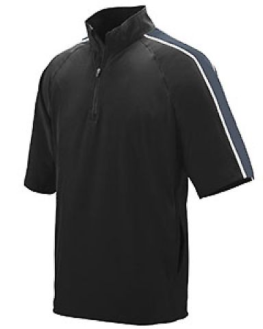 Augusta Sportswear 3788 Quantum Short Sleeve Top in Black/ graphite/ white front view