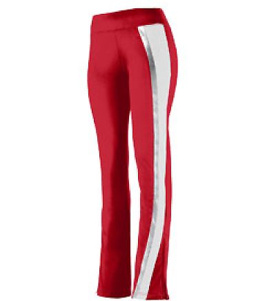 Augusta Sportswear 7737 Women's Aurora Pant in Red/ white/ metallic silver front view
