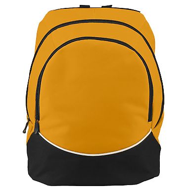 Augusta Sportswear 1915 Tri-Color Backpack in Gold/ black/ white front view