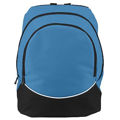 Augusta Sportswear 1915 Tri-Color Backpack in Columbia blue/ black/ white front view