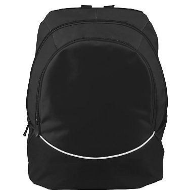 Augusta Sportswear 1915 Tri-Color Backpack in Black/ black/ white front view