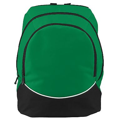 Augusta Sportswear 1915 Tri-Color Backpack in Kelly/ black/ white front view