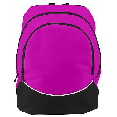 Augusta Sportswear 1915 Tri-Color Backpack in Power pink/ black/ white front view