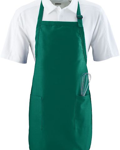Augusta Sportswear 4350 Full Length Apron with Poc in Dark green front view