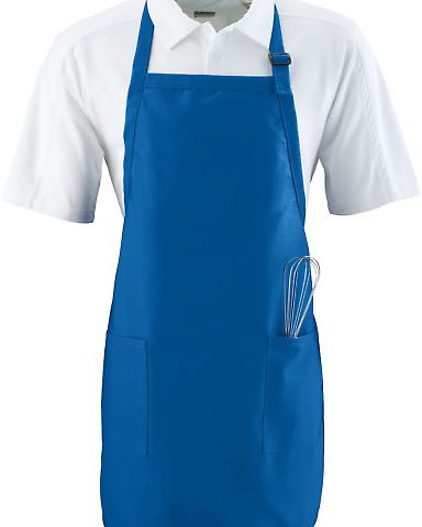 Augusta Sportswear 4350 Full Length Apron with Poc in Royal front view