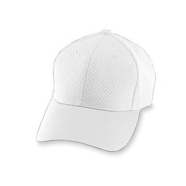 Augusta Sportswear 6236 Youth Athletic Mesh Cap in White front view