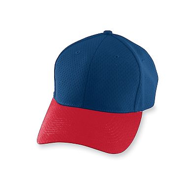 Augusta Sportswear 6236 Youth Athletic Mesh Cap in Royal/ red front view