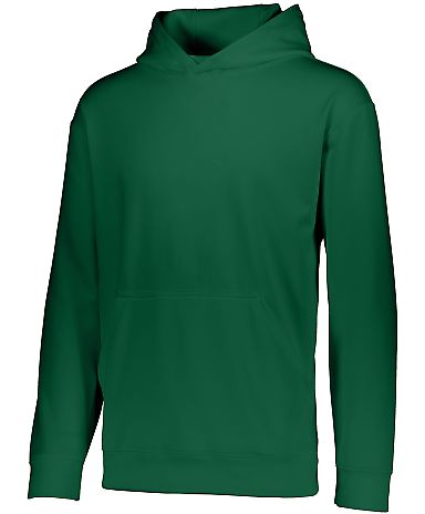 Augusta Sportswear 5506 Youth Wicking Fleece Hoode in Dark green front view