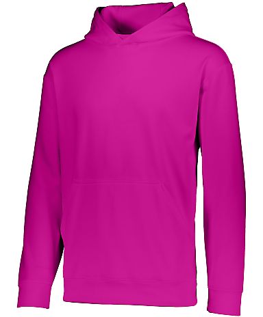 Augusta Sportswear 5506 Youth Wicking Fleece Hoode in Power pink front view