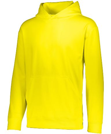 Augusta Sportswear 5506 Youth Wicking Fleece Hoode in Power yellow front view