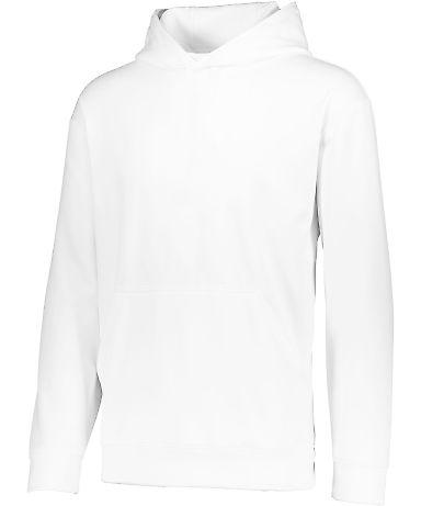 Augusta Sportswear 5506 Youth Wicking Fleece Hoode in White front view