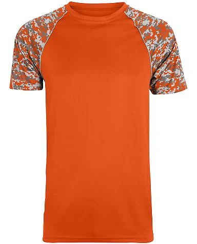 Augusta Sportswear 1782 Color Block Digi Camo Jers in Orange/ orange digi/ silver front view