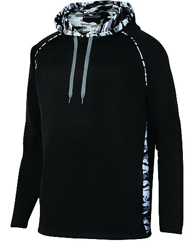 Augusta Sportswear 5538 Mod Camo Hoodie in Black/ black mod front view