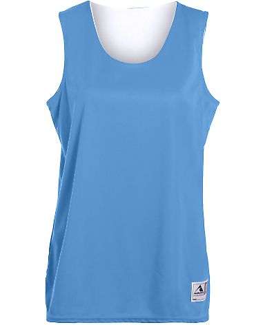 Augusta Sportswear 147 Women's Reversible Wicking  in Columbia blue/ white front view