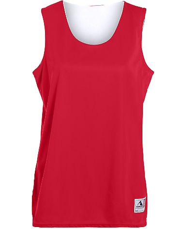 Augusta Sportswear 147 Women's Reversible Wicking  in Red/ white front view