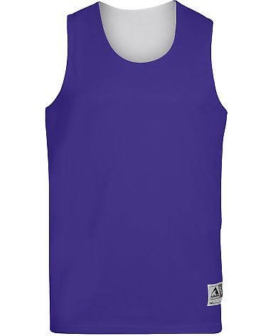 Augusta Sportswear 5023 Youth Reversible Wicking T in Purple/ white front view