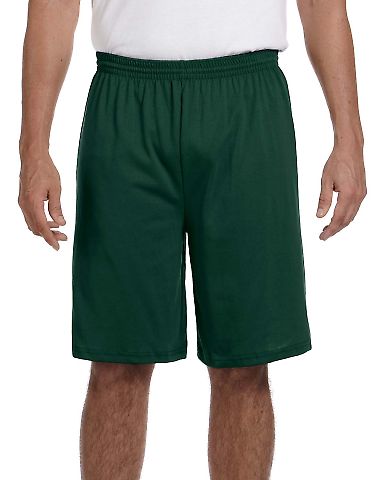 Augusta Sportswear 915 Longer Length Jersey Short in Dark green front view
