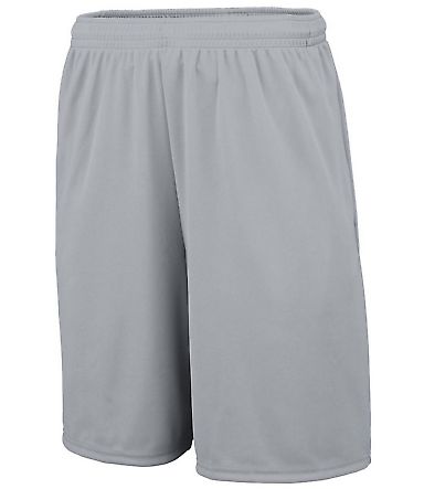 Augusta Sportswear 1429 Youth Training Short with  in Silver grey front view