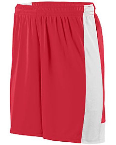 Augusta Sportswear 1605 Lightning Short in Red/ white front view