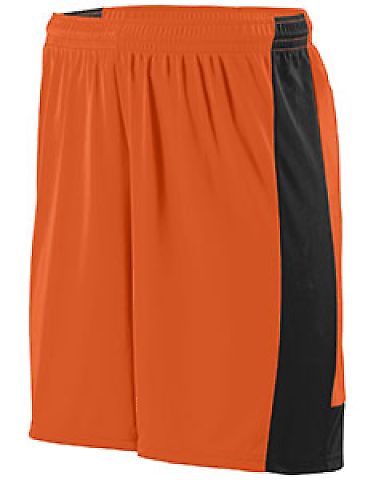 Augusta Sportswear 1606 Youth Lightning Short in Orange/ black front view