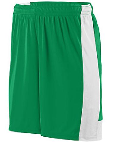 Augusta Sportswear 1606 Youth Lightning Short in Kelly/ white front view