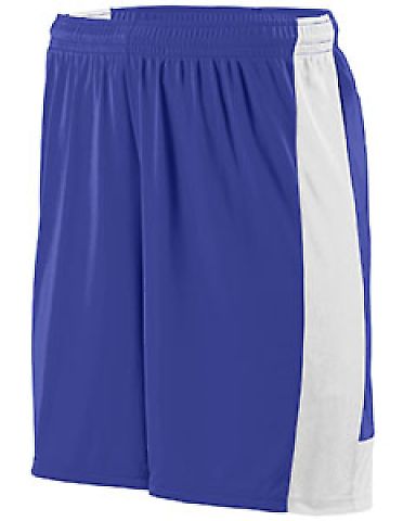 Augusta Sportswear 1606 Youth Lightning Short in Purple/ white front view