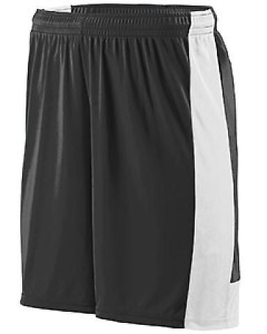 Augusta Sportswear 1606 Youth Lightning Short in Black/ white front view