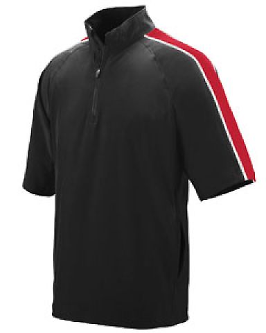 Augusta Sportswear 3789 Youth Quantum Short Sleeve Black/ Red/ White front view