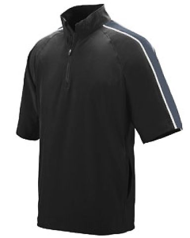 Augusta Sportswear 3789 Youth Quantum Short Sleeve in Black/ graphite/ white front view