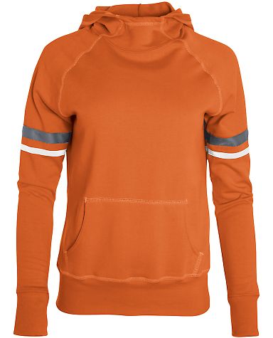 Augusta Sportswear 5440 Women's Spry Hoodie in Orange/ white/ graphite front view