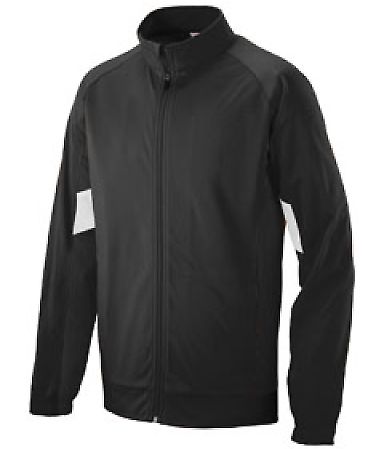 Augusta Sportswear 7722 Tour De Force Jacket in Black/ black/ white front view
