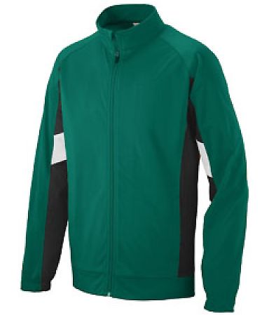 Augusta Sportswear 7722 Tour De Force Jacket in Dark green/ black/ white front view