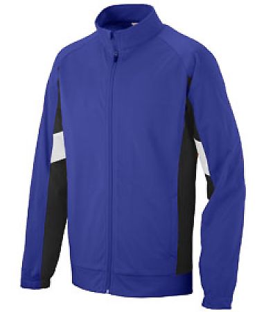 Augusta Sportswear 7723 Youth Tour De Force Jacket in Purple/ black/ white front view