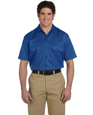 1574 Dickies Short Sleeve Twill Work Shirt  ROYAL BLUE front view