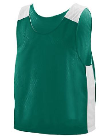 Augusta Sportswear 9716 Youth Face Off Reversible  in Dark green/ white front view