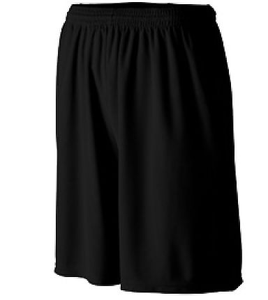 Augusta Sportswear 803 Longer Length Wicking Short in Black front view