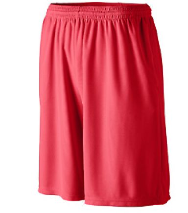 Augusta Sportswear 803 Longer Length Wicking Short in Red front view