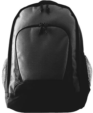 Augusta Sportswear 1710 Ripstop Backpack in Black/ black front view