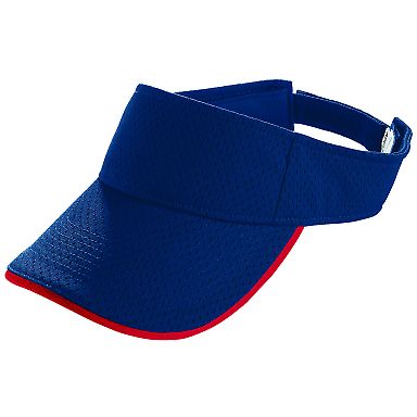 Augusta Sportswear 6223 Athletic Mesh Two-Color Vi in Navy/ red front view