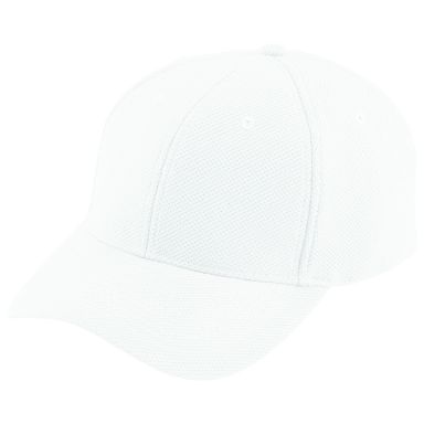 Augusta Sportswear 6266 Youth Adjustable Wicking M in White front view