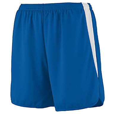 Augusta Sportswear 346 Youth Velocity Track Short in Royal/ white front view