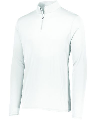 Augusta Sportswear 2786 Youth Attain 1/4 Zip Pullo in White front view