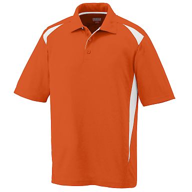 Augusta Sportswear 5012 Two-Tone Premier Sport Shi in Orange/ white front view