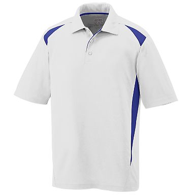 Augusta Sportswear 5012 Two-Tone Premier Sport Shi in White/ purple front view
