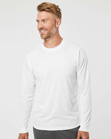 Augusta Sportswear 788 Performance Long Sleeve T-S in White front view