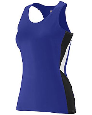 Augusta Sportswear 334 Women's Sprint Jersey in Purple/ black/ white front view