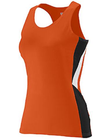 Augusta Sportswear 334 Women's Sprint Jersey in Orange/ black/ white front view