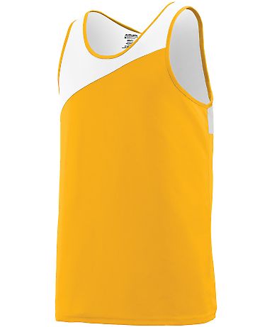 Augusta Sportswear 352 Accelerate Jersey in Gold/ white front view