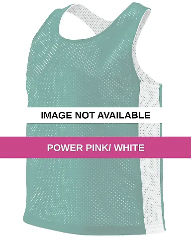 Augusta Sportswear 968 Women's reversible Tricot M Power Pink/ White front view